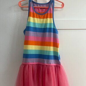 Rainbow striped tutu dress